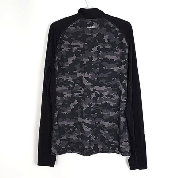 Paradox Men's Merino Wool Dri-Release Black Grey Camo Pullover Top Size Large - Picture 2 of 13